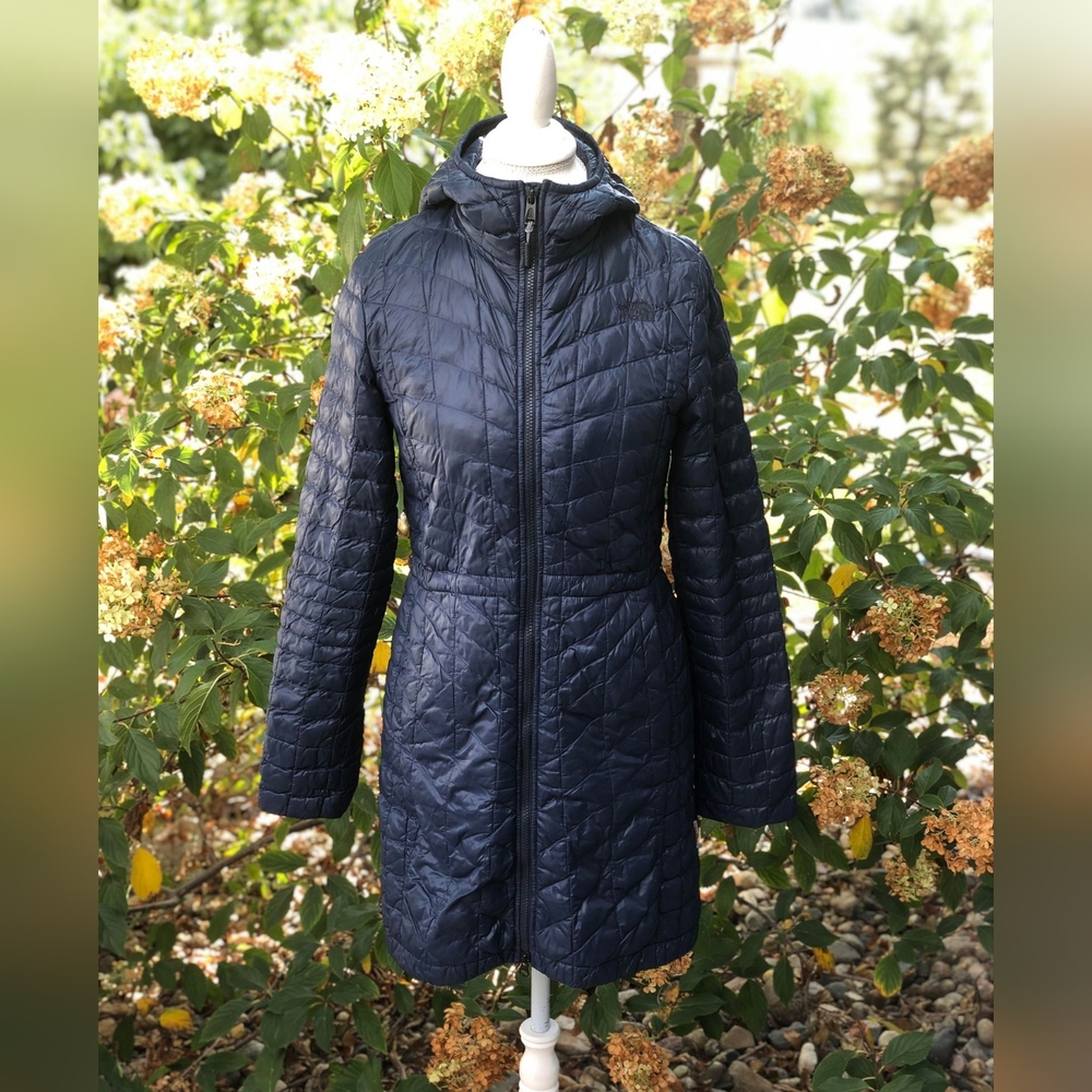 The North Face ThermoBall Eco Quilted Hooded Puffer Parka, Shady Blue, medium